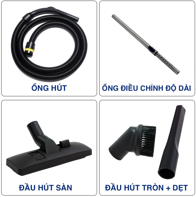 BỘ PHỤ KIỆN ỐNG VÀ ĐẦU HÚT CHO MÁY HÚT BỤI CR 5050N, CR 5050S